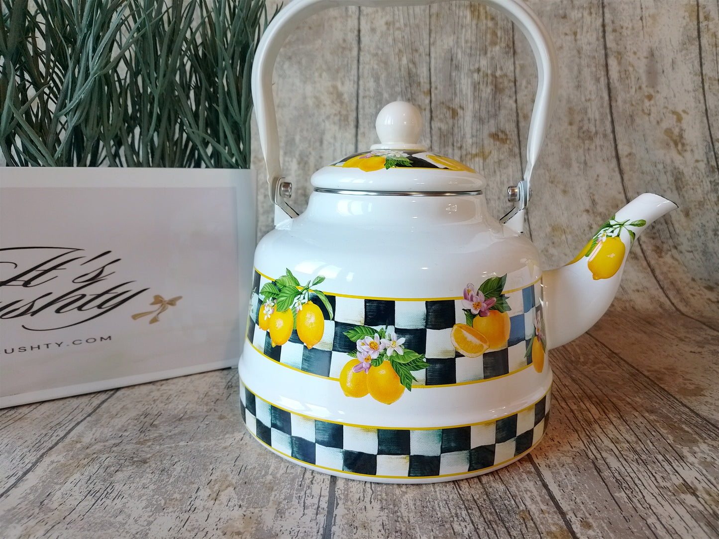 Checked Lemon Kettle