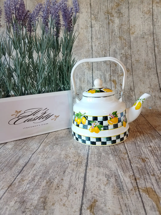 Checked Lemon Kettle