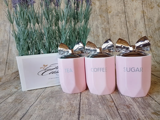 Pink canister set