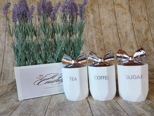 White canister set